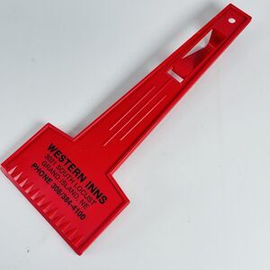 Vintage Western Inns Grand Island NE Hotel Advertising Ice Scraper Red Promo